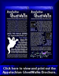 Appalachian Ghostwalks Virginia and Tennessee Ghost and History Tour Brochure