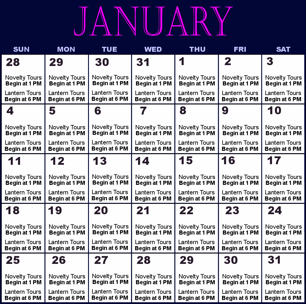 January Ghost Tours
