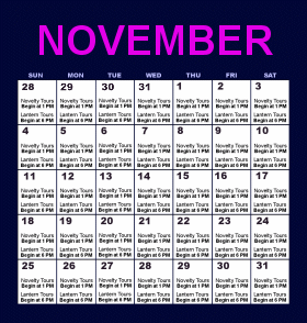 November Ghost Tours