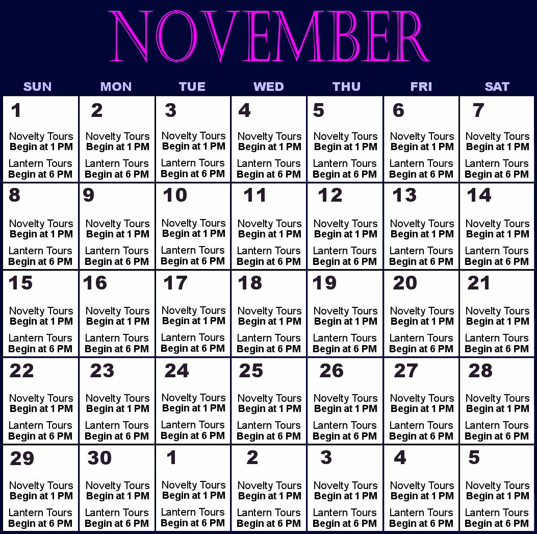 November Ghost Tours