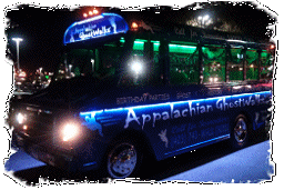 Appalachian GhostWalks Bus at Night